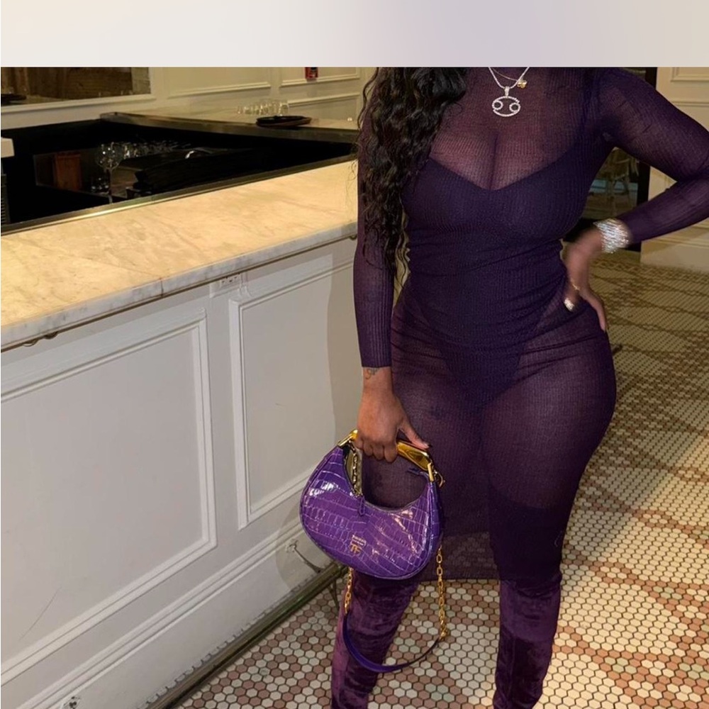 Purple Sheer knit Ser.oya Dress